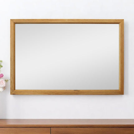 40" Natural Solid Wood Framed Mounted Accent Mirror HomeRoots