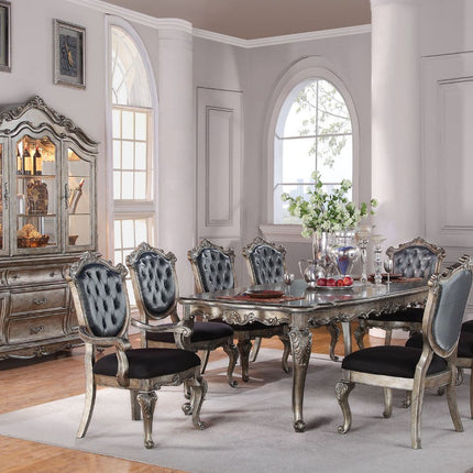 ACME 60540 Chantelle Dining Table, Antique Platinum