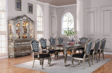 ACME 60540 Chantelle Dining Table, Antique Platinum ACME Furniture
