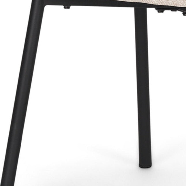 Set of Two Gray and Black Fabric Dining Side Chairs HomeRoots