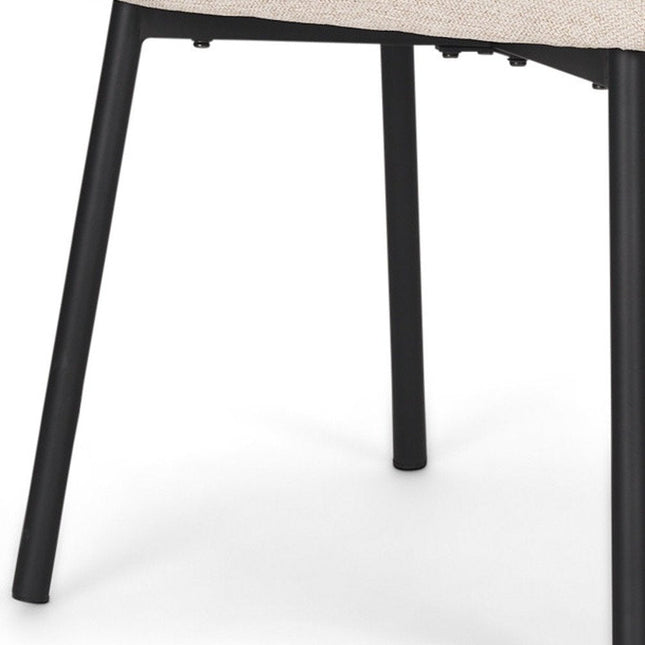 Set of Two Gray and Black Fabric Dining Side Chairs HomeRoots