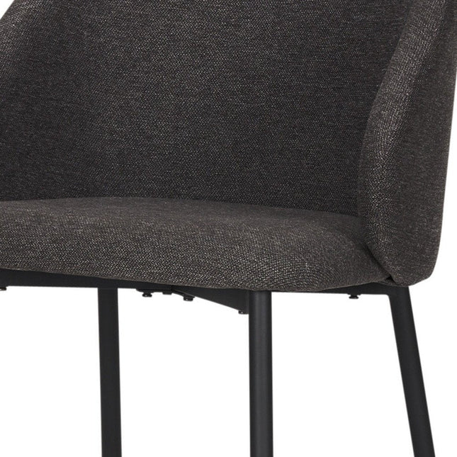 Set of Two Gray and Black Fabric Dining Side Chairs HomeRoots