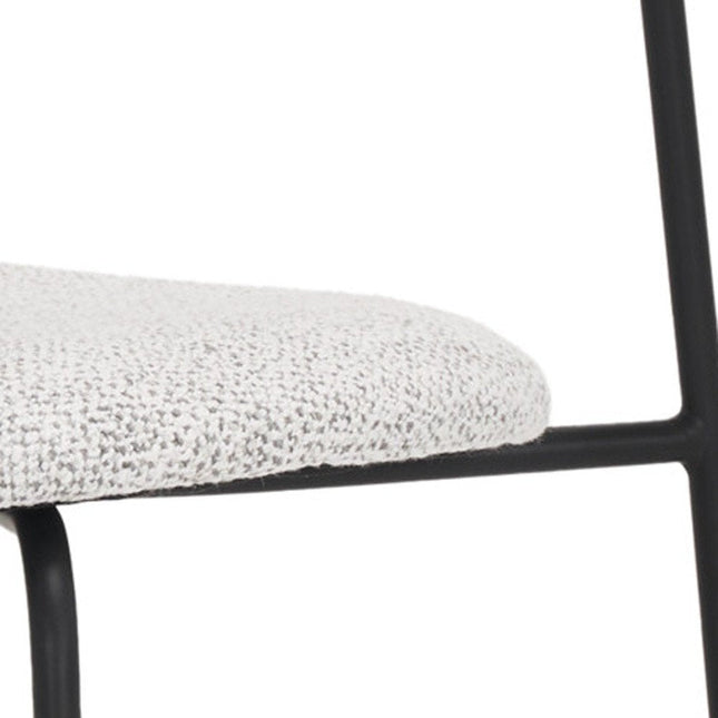 Set of Two Gray and Black Wool Linen And Upholstery Open Back Dining Side Chairs HomeRoots