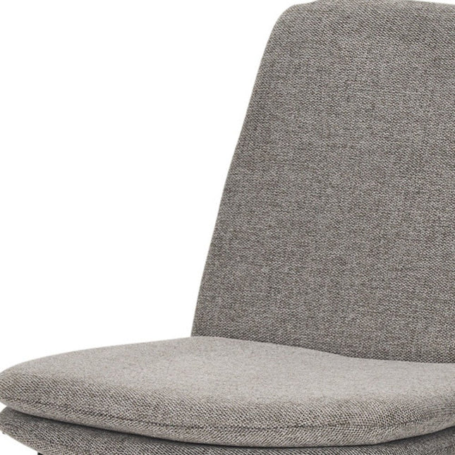 Set of Two Gray and Black Fabric Dining Side Chairs HomeRoots