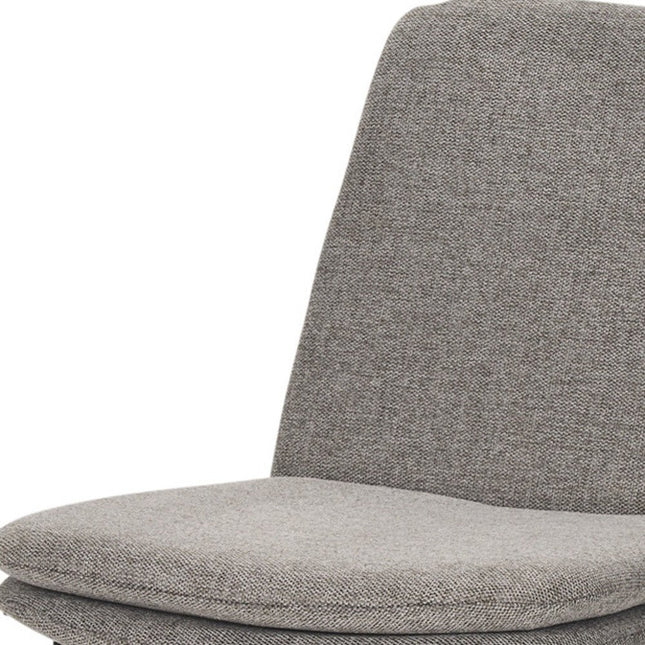 Set of Two Gray and Black Fabric Dining Side Chairs