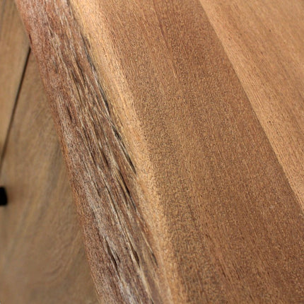 80" Natural Distressed Solid Wood Live Edge Credenza With Four Doors HomeRoots