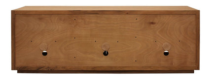 95" Natural Distressed Solid Wood Sideboard with Six Doors HomeRoots