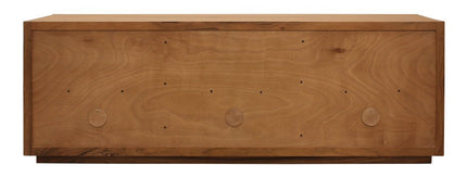 95" Natural Distressed Solid Wood Sideboard with Six Doors HomeRoots