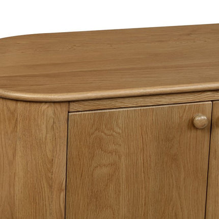 98" Natural Distressed Solid Wood Sideboard with Six Doors HomeRoots