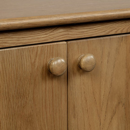 98" Natural Distressed Solid Wood Sideboard with Six Doors HomeRoots
