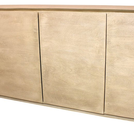 80" Natural Distressed Solid Wood Sideboard With Four Doors HomeRoots