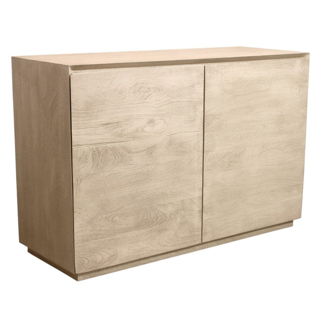 48" Natural Distressed Solid Wood Sideboard Soft Close with Two Doors HomeRoots