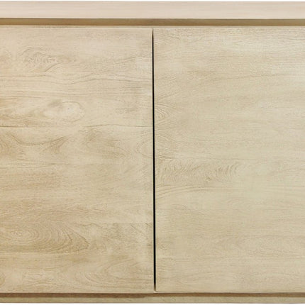 48" Natural Distressed Solid Wood Sideboard Soft Close with Two Doors HomeRoots