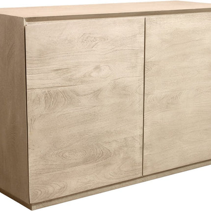 48" Natural Distressed Solid Wood Sideboard Soft Close with Two Doors HomeRoots