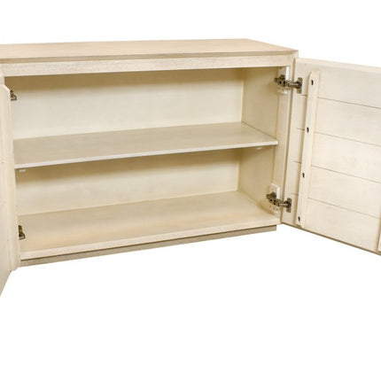 48" Natural Distressed Solid Wood Sideboard Soft Close with Two Doors HomeRoots