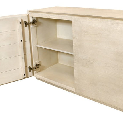 48" Natural Distressed Solid Wood Sideboard Soft Close with Two Doors HomeRoots