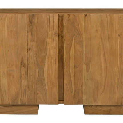 48" Tan Distressed Solid Wood Sideboard Soft Close with Two Doors HomeRoots