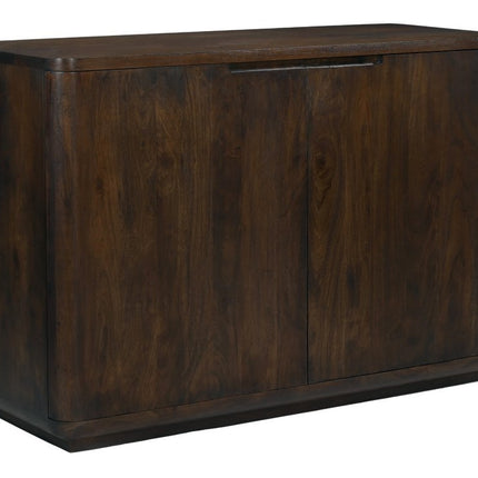 48" Dark Brown Distressed Solid Wood Sideboard With Two Doors HomeRoots