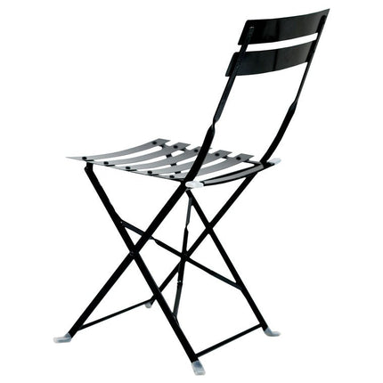 Set of Two Black Aluminum Outdoor Folding Dining Chairs HomeRoots