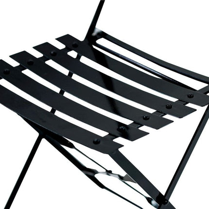 Set of Two Black Aluminum Outdoor Folding Dining Chairs HomeRoots