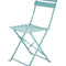 Set of Two Teal Blue Aluminum Outdoor Folding Dining Chairs HomeRoots