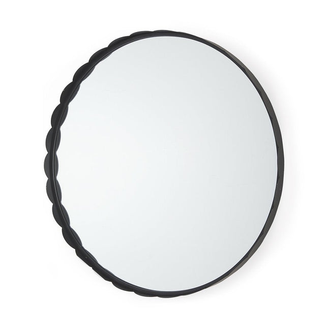 30" Black Metal Scalloped Framed Accent Mirror HomeRoots