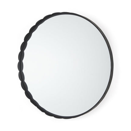 30" Black Metal Scalloped Framed Accent Mirror HomeRoots
