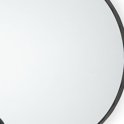 30" Black Metal Scalloped Framed Accent Mirror