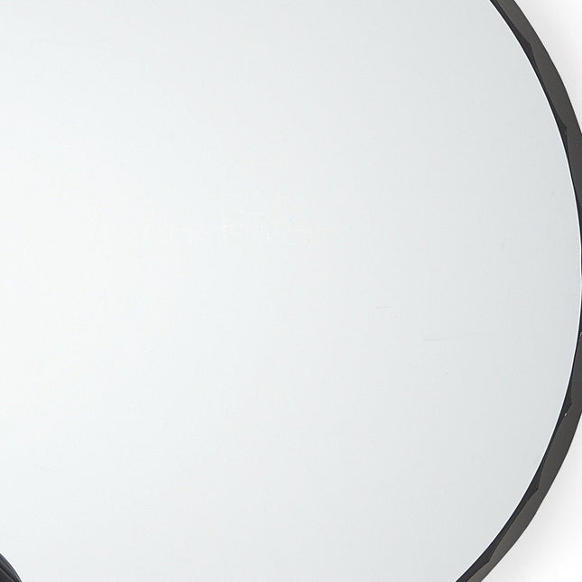 30" Black Metal Scalloped Framed Accent Mirror