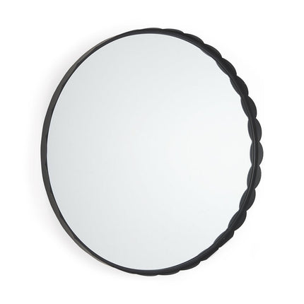 30" Black Metal Scalloped Framed Accent Mirror HomeRoots