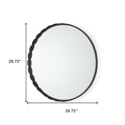 30" Black Metal Scalloped Framed Accent Mirror HomeRoots