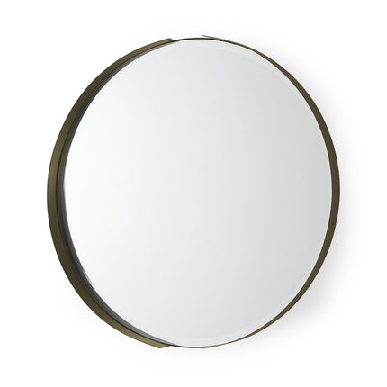 24" Gold Metal Round Framed Accent Mirror HomeRoots