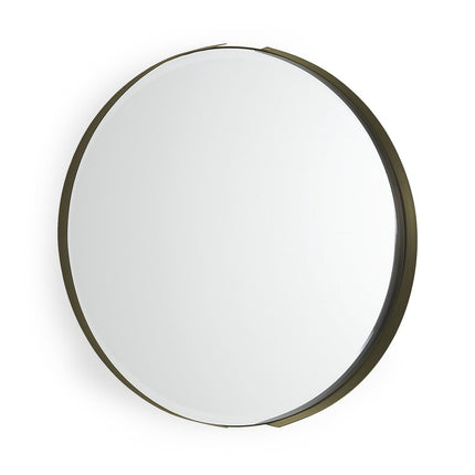 24" Gold Metal Round Framed Accent Mirror HomeRoots