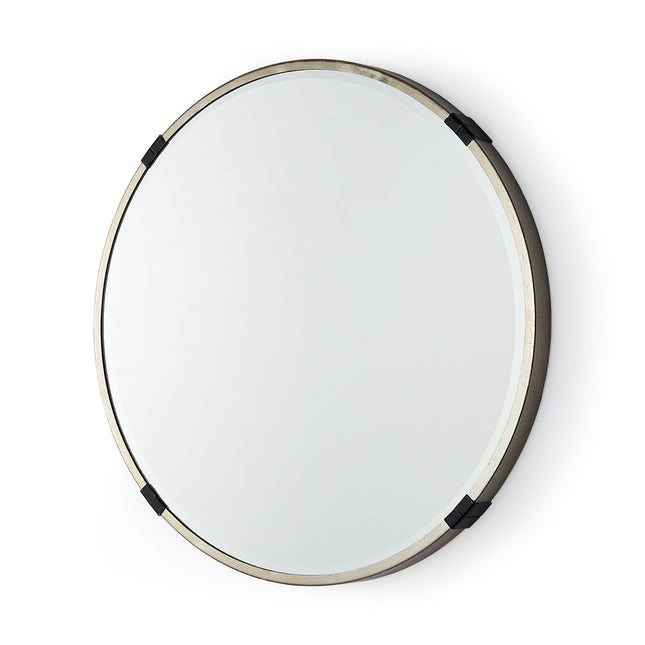 24" Gold And Black Metal Round Framed Accent Mirror HomeRoots