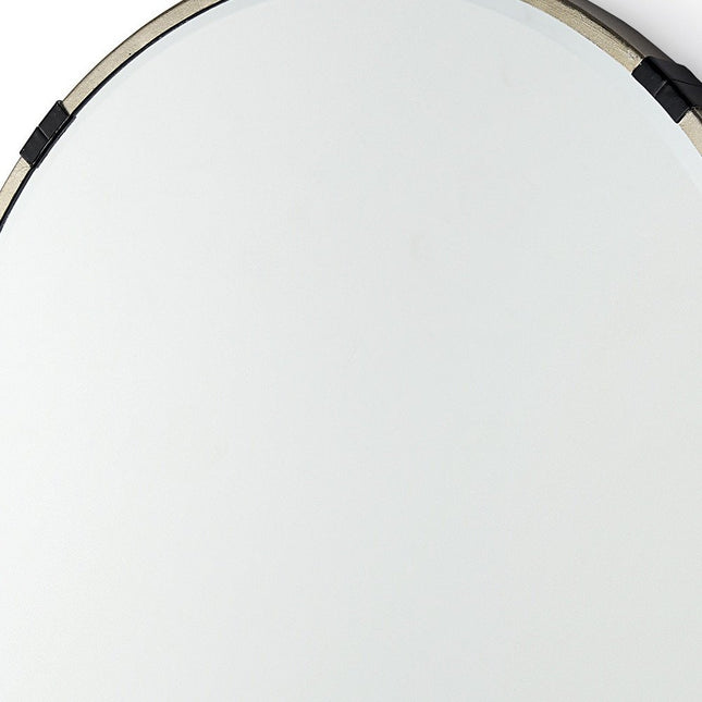 24" Gold And Black Metal Round Framed Accent Mirror HomeRoots