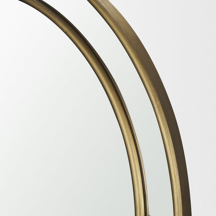 48" Gold Metal Double Arch Framed Accent Mirror HomeRoots