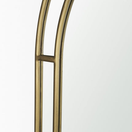 48" Gold Metal Double Arch Framed Accent Mirror HomeRoots