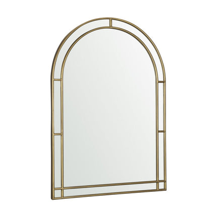 48" Gold Metal Double Arch Framed Accent Mirror HomeRoots