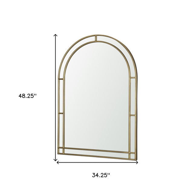 48" Gold Metal Double Arch Framed Accent Mirror