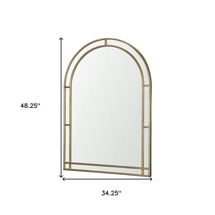 48" Gold Metal Double Arch Framed Accent Mirror HomeRoots