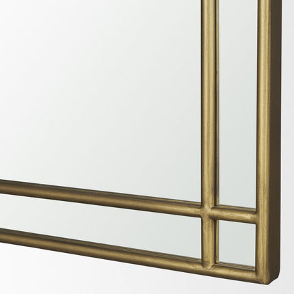 48" Gold Metal Double Arch Framed Accent Mirror HomeRoots