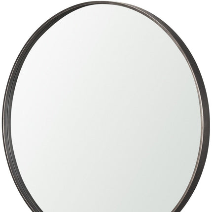 38" Gunmetal Metal Round And Rectangle Framed Accent Mirror