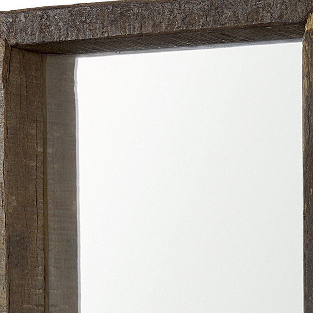 18" Brown Solid Wood Framed Accent Mirror HomeRoots