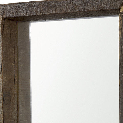 18" Brown Solid Wood Framed Accent Mirror HomeRoots