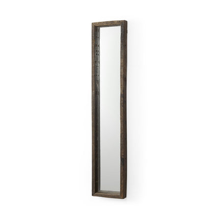 59" Brown Solid Wood Framed Accent Mirror HomeRoots