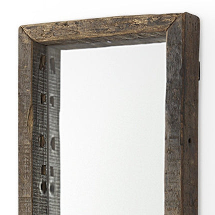 59" Brown Solid Wood Framed Accent Mirror HomeRoots