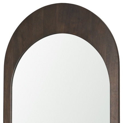 48" Brown Solid Wood Arch Framed Accent Mirror HomeRoots