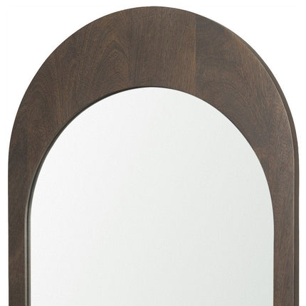 36" Brown Solid Wood Arch Framed Accent Mirror HomeRoots