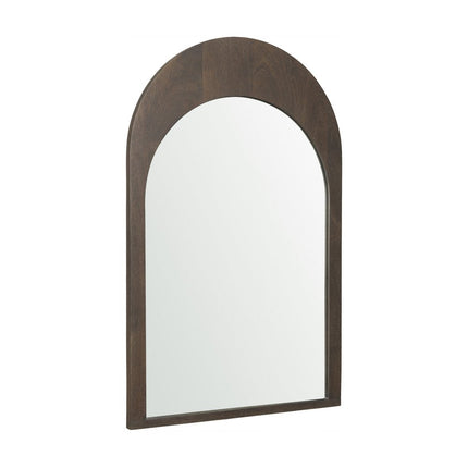 36" Brown Solid Wood Arch Framed Accent Mirror HomeRoots