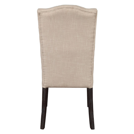 ACME 60822 Gerardo Side Chair (Set-2), Beige Linen & Weathered Espresso